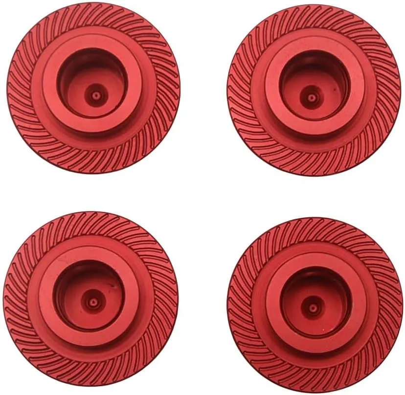 24mm CNC Metal Wheel Tire Adapter Front Rear Tyre Nut Cap 4pcs for 1/5 Scale TRAXXAS X-MAXX XMAXX 6S 8S Truck Rc Car Racing Toys Parts (Red)