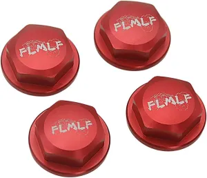 24mm CNC Metal Wheel Tire Adapter Front Rear Tyre Nut Cap 4pcs for 1/5 Scale TRAXXAS X-MAXX XMAXX 6S 8S Truck Rc Car Racing Toys Parts (Red)
