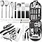 27pcs Portable Camping Kitchen Utensil Set-Cookware Kit,Stainless Steel Outdoor Cooking