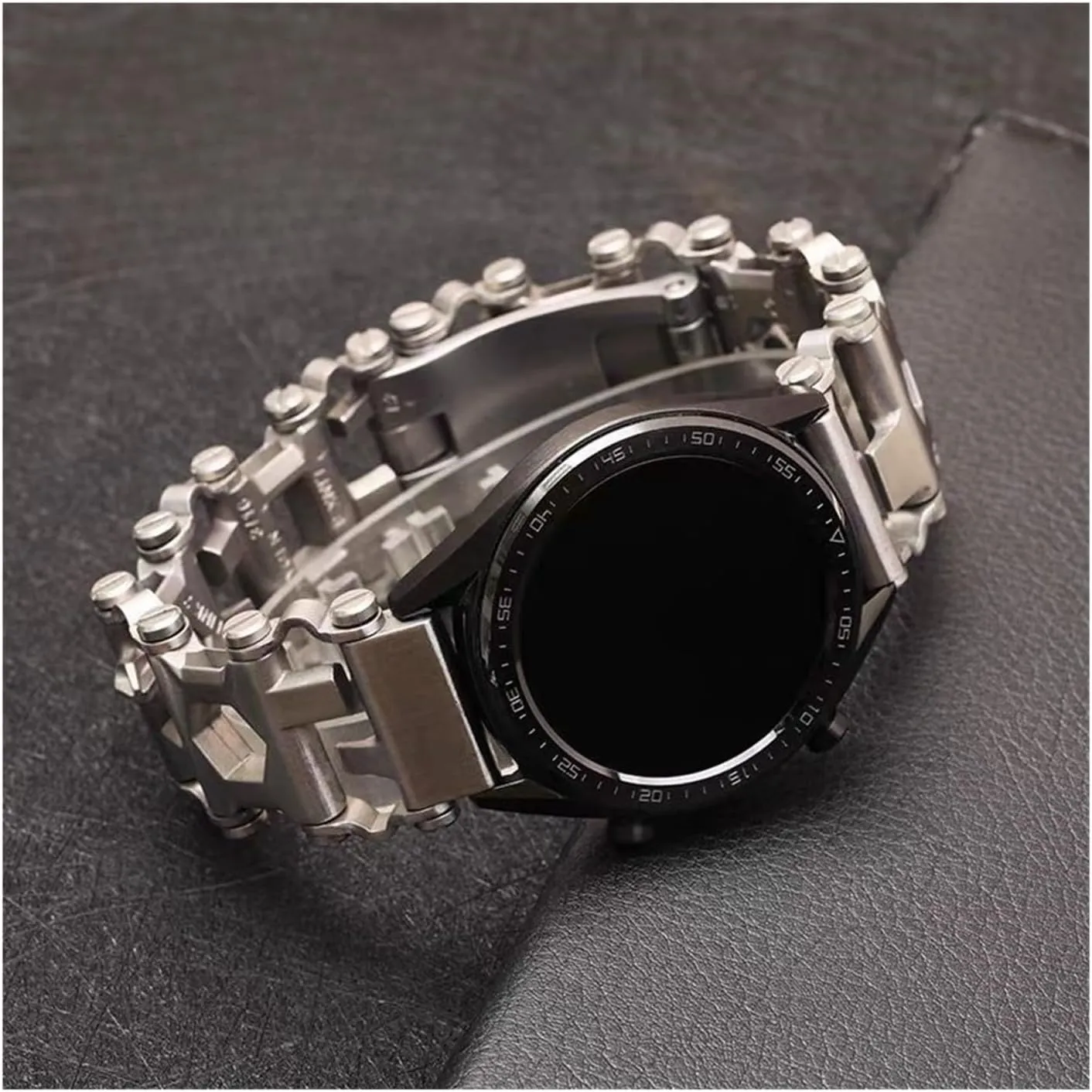29 in 1 Multi Tool Bracelets Stainless Steel Men Outdoor Survival Bracelet Hand Tools Kit Watch for Garmin 22mm 26mm /for Samsung 20mm 22mm Strap Accessories(20mm Silver Connector)