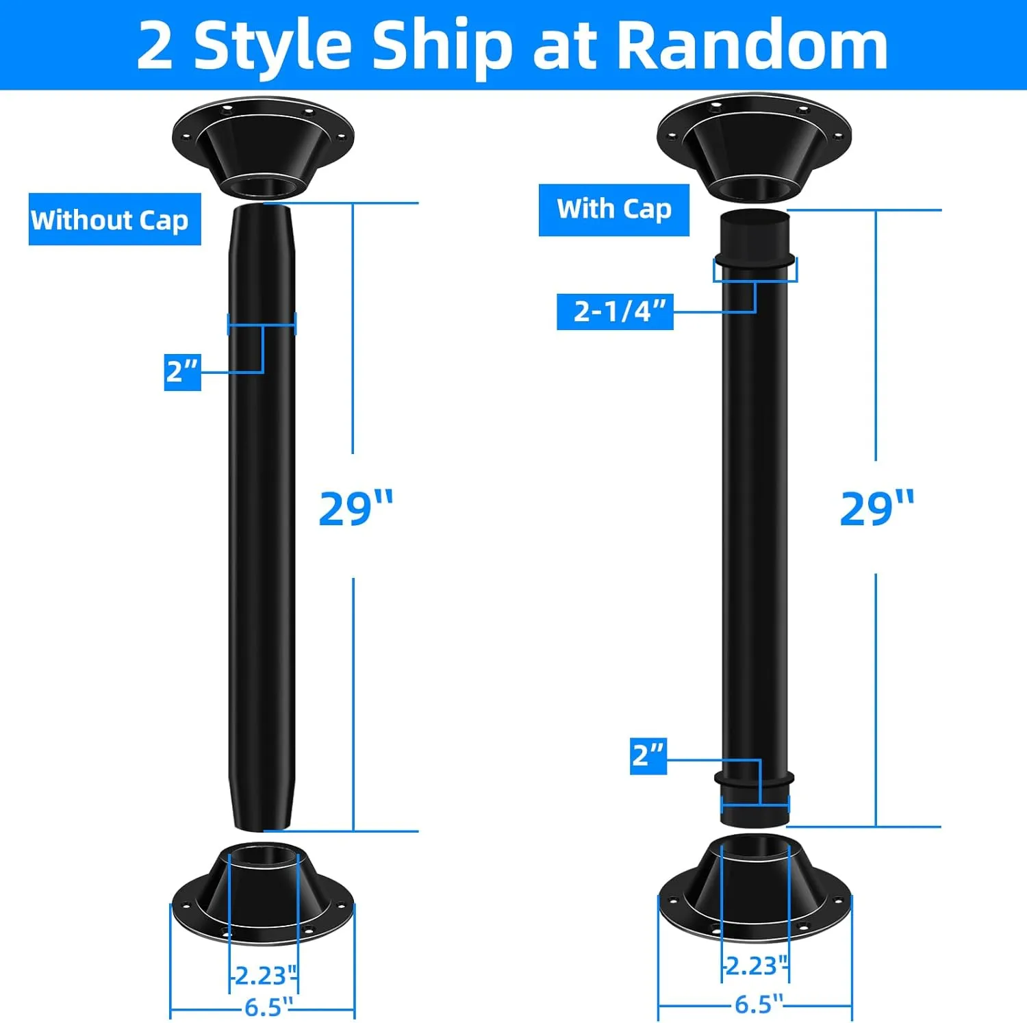 29" RV Table Base Mount and RV Table Legs,Camper Tables Base Mount Pedestal Flange and Dinette Legs Pole for Camper Trailer Motorhome, Tables and Floor Mounting, Includes Mounting Screws, Aluminum