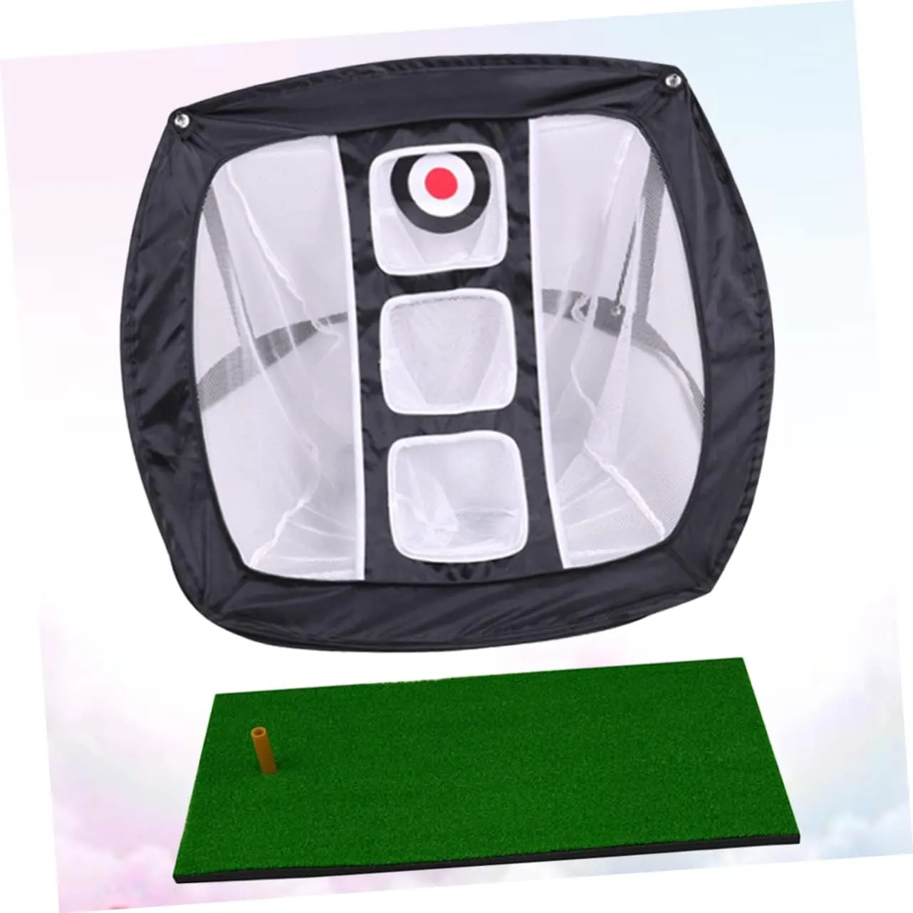 2pcs Golf Wedge Net Driving Mat Nets Putting Net Golf Practice Mat Golf Pitching Net Golf Training Net