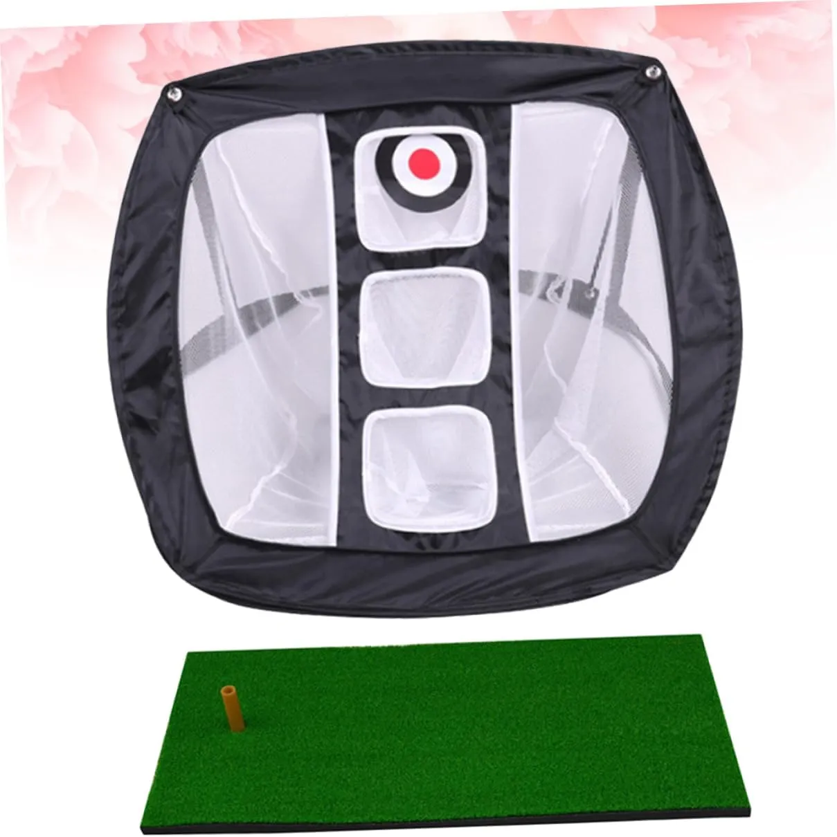 2pcs Golf Wedge Net Driving Mat Nets Putting Net Golf Practice Mat Golf Pitching Net Golf Training Net
