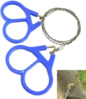 2pcs Outdoor Camping Hiking Pocket Saw Wire Travel Emergency Survive Tool Stainless Steel Wire Kits with Finger Handle for Cutting