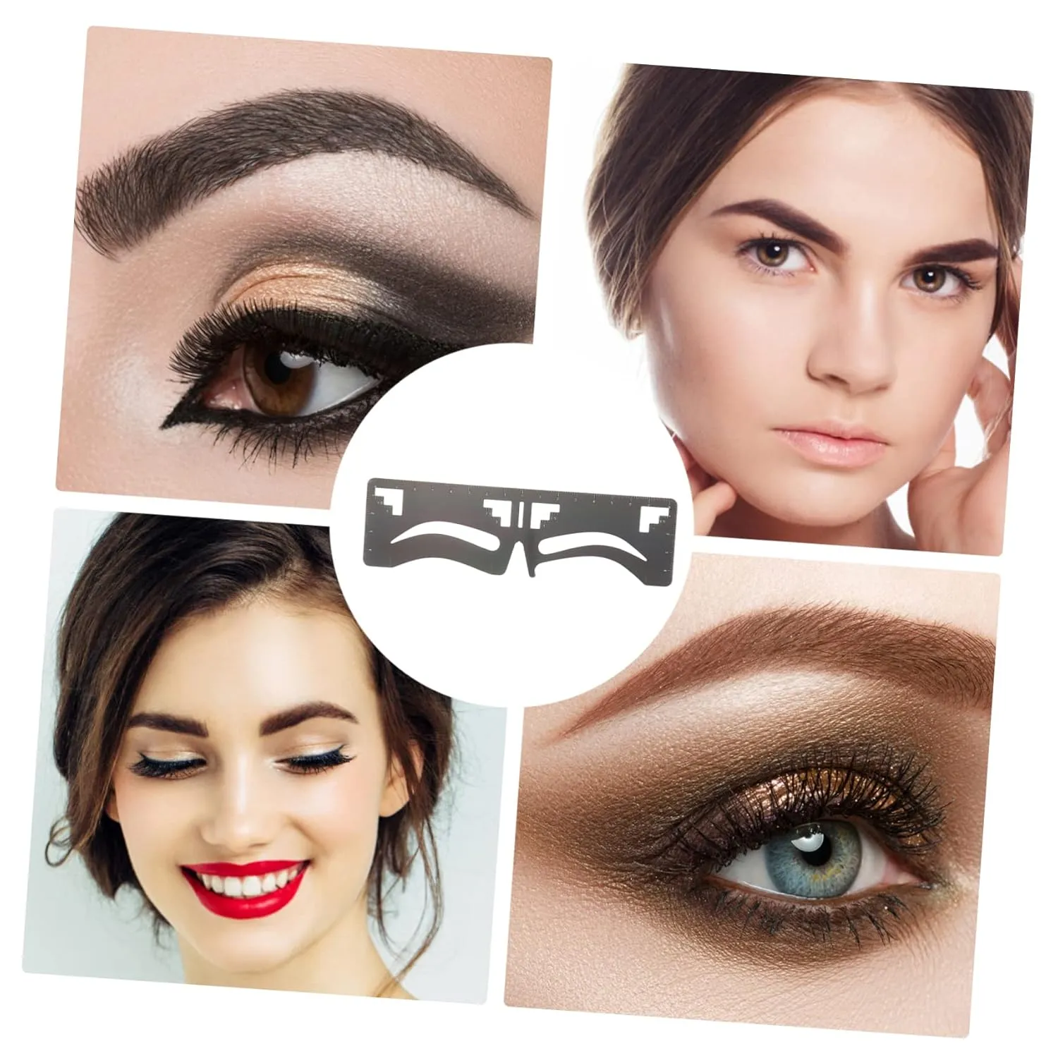 2Pcs Stainless Steel Eyebrow Ruler Stencil Guide Eyebrow Mapping Makeup Tool Kit for Women and Girls Precision Brow Shaping and Grooming Tool