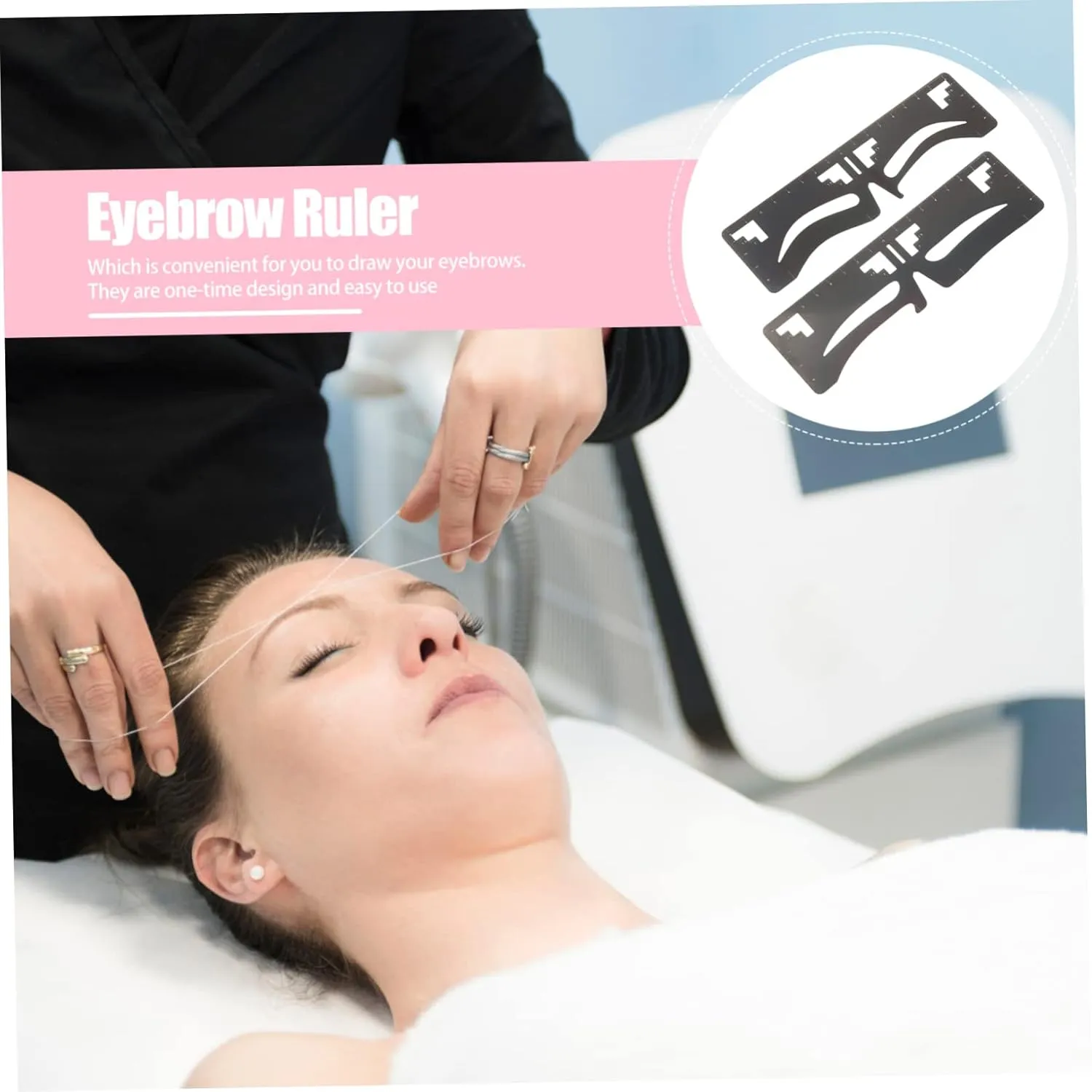 2Pcs Stainless Steel Eyebrow Ruler Stencil Guide Eyebrow Mapping Makeup Tool Kit for Women and Girls Precision Brow Shaping and Grooming Tool