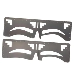 2Pcs Stainless Steel Eyebrow Ruler Stencil Guide Eyebrow Mapping Makeup Tool Kit for Women and Girls Precision Brow Shaping and Grooming Tool