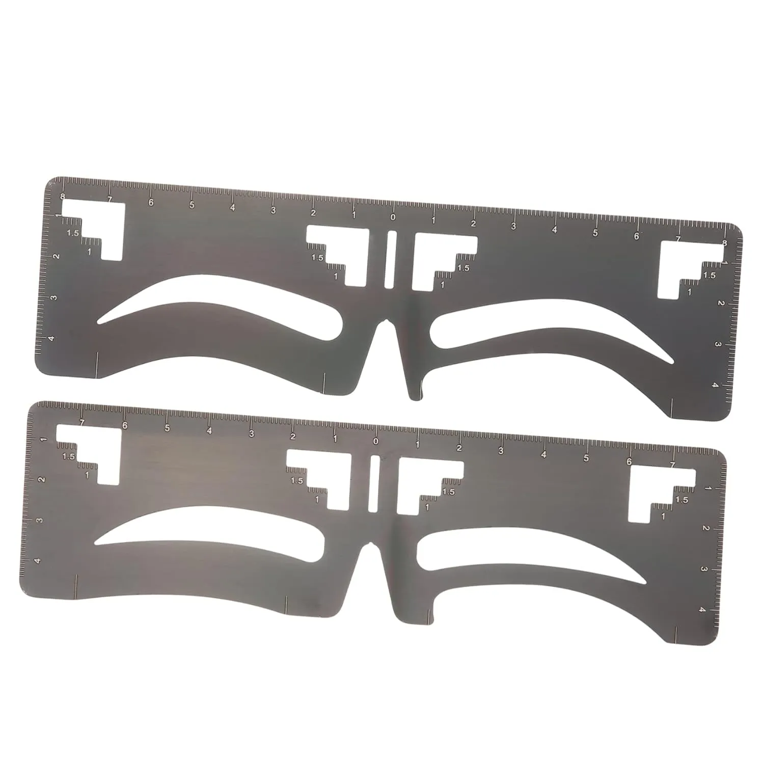 2Pcs Stainless Steel Eyebrow Ruler Stencil Guide Eyebrow Mapping Makeup Tool Kit for Women and Girls Precision Brow Shaping and Grooming Tool