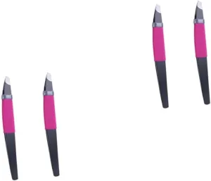 2sets Stainless Steel Eyebrow Clamp and Trimmer Tool Precision Eyebrow Shaping Compact for Durable and Easy to Clean Essential Cosmetic Bag Tool 2pcs*2