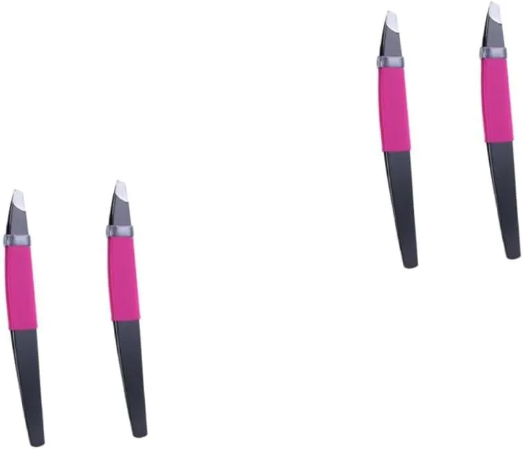 2sets Stainless Steel Eyebrow Clamp and Trimmer Tool Precision Eyebrow Shaping Compact for Durable and Easy to Clean Essential Cosmetic Bag Tool 2pcs*2