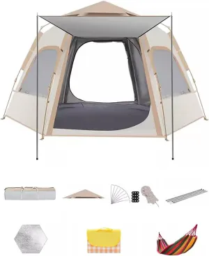 3-4 People Tents. Pop Up Tent. with Rainproof Top Cover, Portable Carry Bag. for Camping, Family Outings, and Outdoor Activities