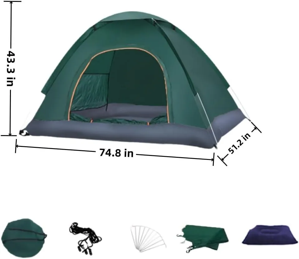 3-4 Person Outdoor Fully Automatic Tent，Double Person Family Sunscreen Tent，Indoor Pop-up Tent，Suitable for Parent-child Outings, Carnival Parties, and Outdoor Travel