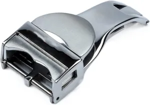 316L Stainless Steel Folding Butterfly Clasp Watch Strap watchband Belt for Tudor Buckle Black Bay 18mm Leather Silicone Strap with Logo (Color : Silver Buckle, Size : 18mm)