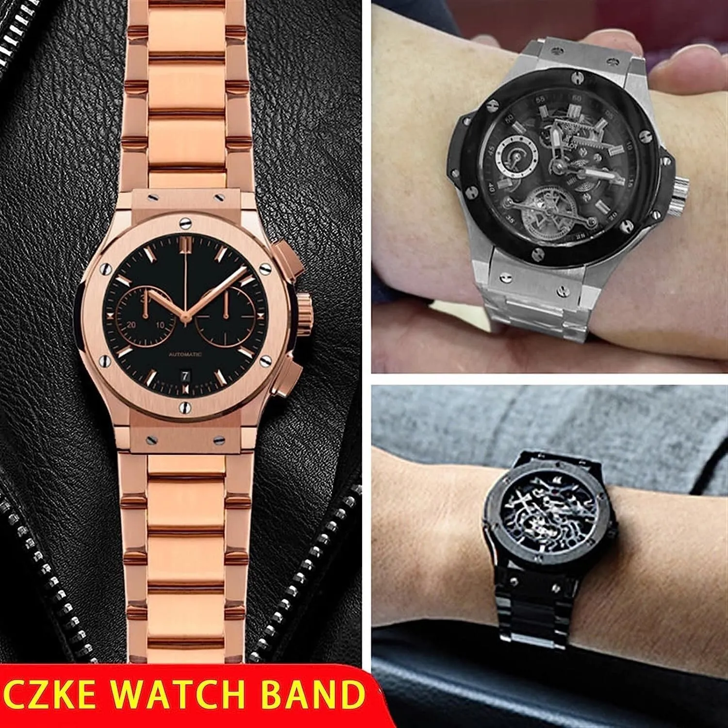 316L Stainless Steel Watch Band For Hublot Big Bang 27x19mm 23x17 21x13 Bracelets Strap For Men Women