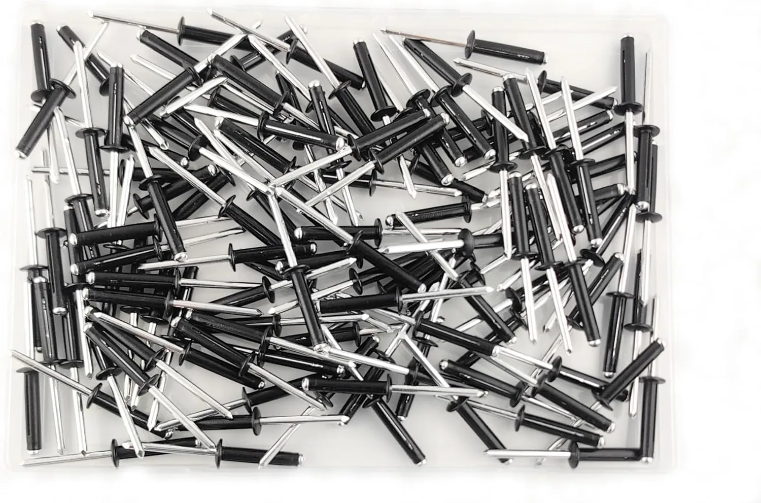 3/16" x 1" Tri-Fold Rivets Assortment - 120Pcs,Black Tri-fold Exploding Pop Rivets Solid Aluminum Tri Grip Rivets Bulb Style Rivets for Kayak Marine Boat