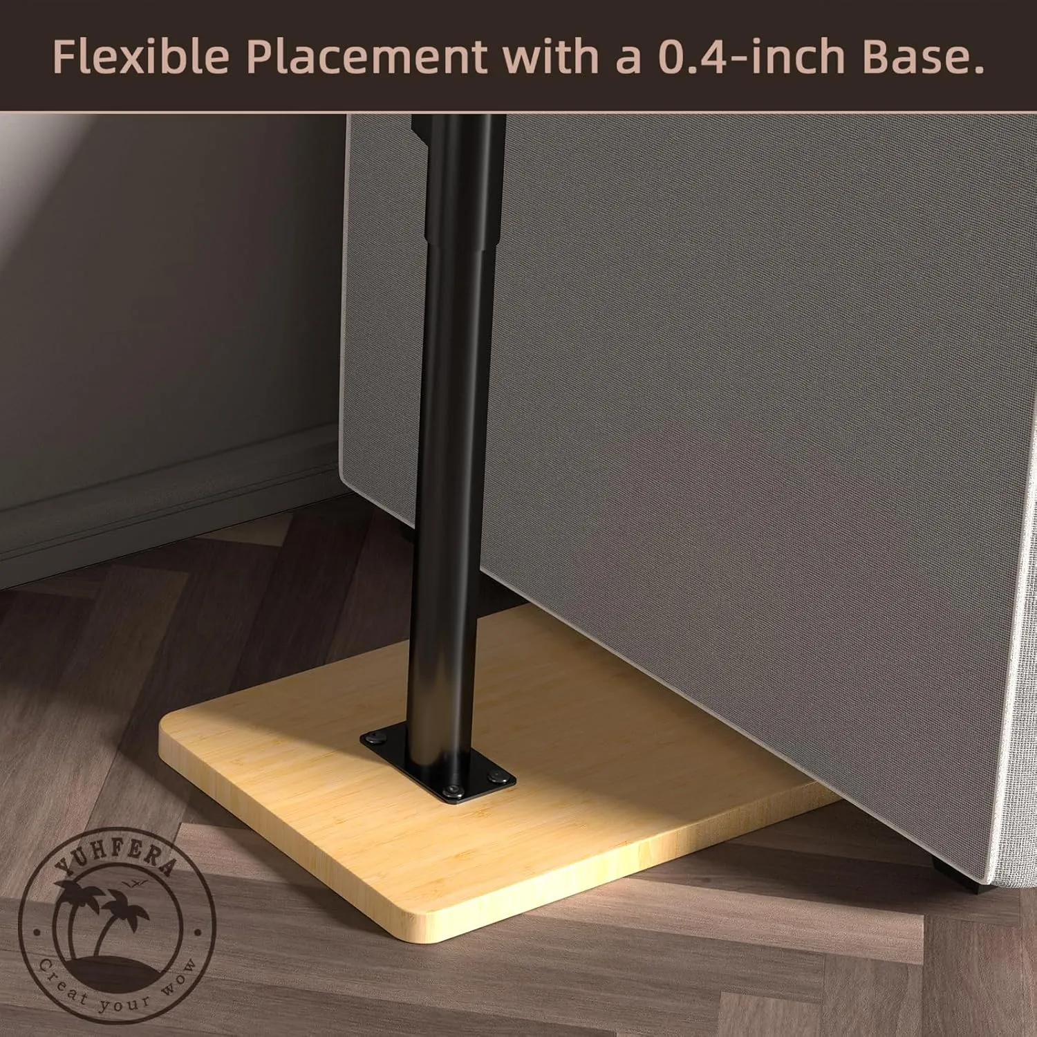 360° Rotatable Sofa Tray Table for Couch Arm - Height Adjustable End Table for Bed or Chair with Phone & Tablet Slots, TV Tray Table, Side Table Tray for Small Spaces（Bamboo,Rectangle）