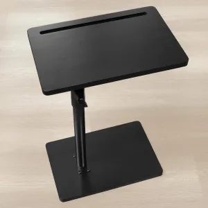360° Rotatable Sofa Tray Table for Couch Arm - Height Adjustable End Table for Bed or Chair with Phone & Tablet Slots, TV Tray Table, Side Table Tray for Small Spaces（Black,Rectangle）