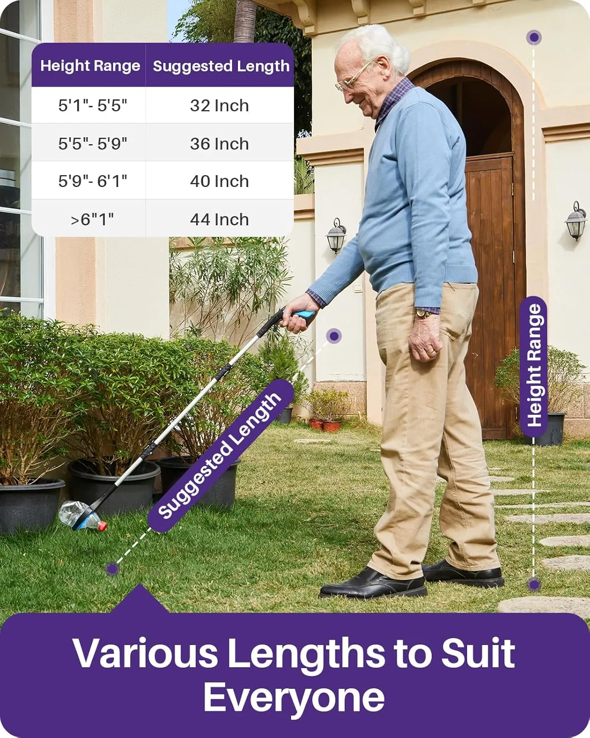36inch Grabber Reacher Tool for Seniors, Foldable Reacher Grabbers Pickup Stick with Anti-Slip 360° Rotating Jaw, 4" Wide Extended Claw with Magnet for Disabled, After Surgery Recovery