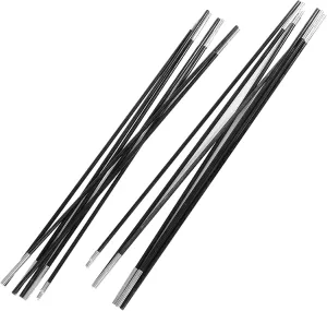 3.96M Fiberglass Camping Tent Pole Bars Outdoor Support Rods Awning Frames Kit with Multi Sections Foldable Pole for Backpacking, Hiking and Outdoor Activities