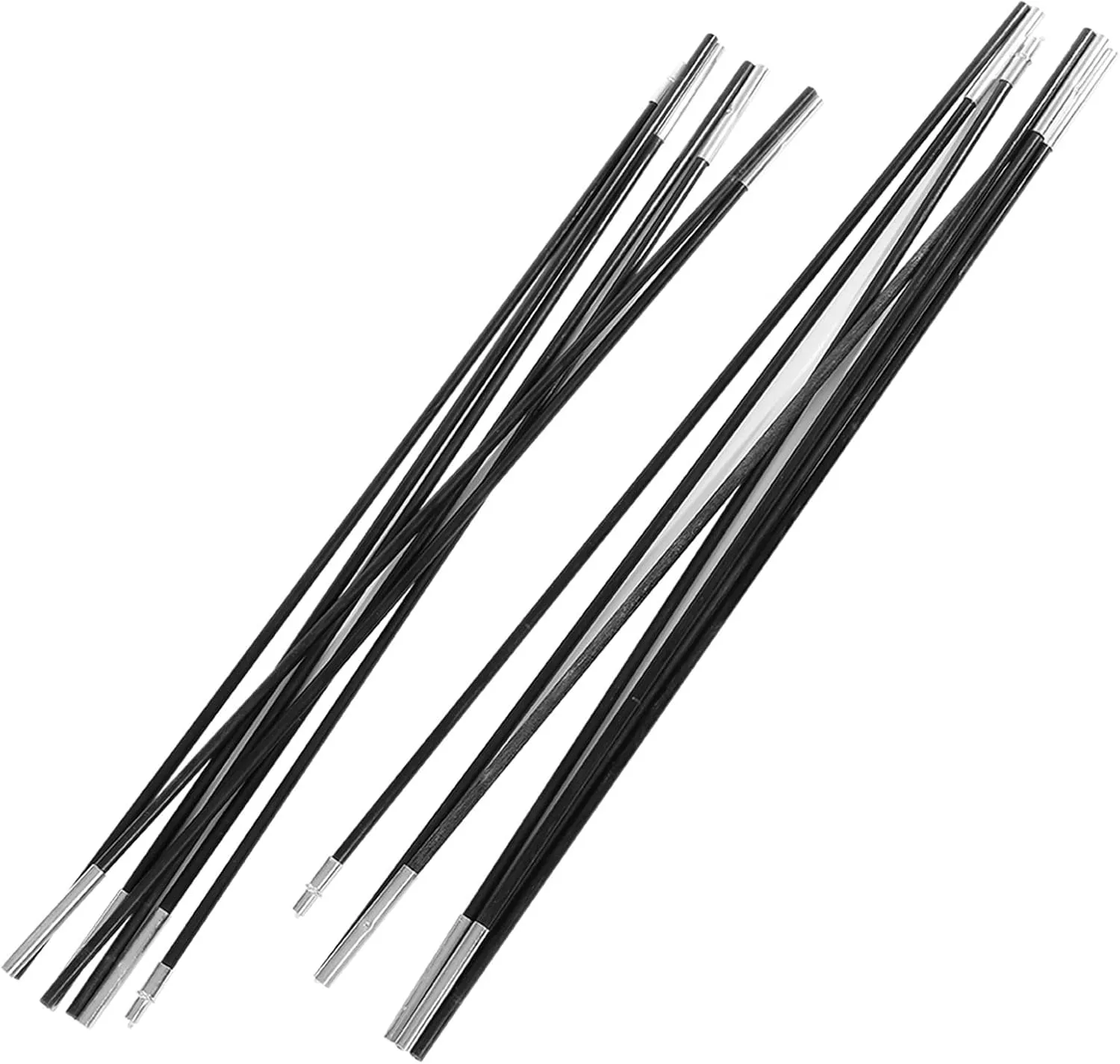 3.96M Fiberglass Camping Tent Pole Bars Outdoor Support Rods Awning Frames Kit with Multi Sections Foldable Pole for Backpacking, Hiking and Outdoor Activities
