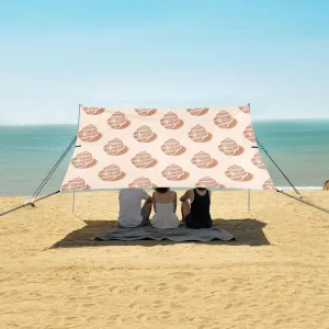 3D Sea Shells Pattern Beach Camping Tent Sun Shelter for Whole Family, Beach Shade Canopy with UPF50  UV Protection,Easy Set Up and Carry,Outdoor Shade for Trips, Fishing, Backyard Fun Picnics
