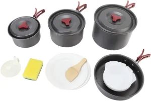 4-5 Person Camping Cookware Kit Folding Cooking Pots Utensils Set Safe for Outdoor Activities Easy to Store