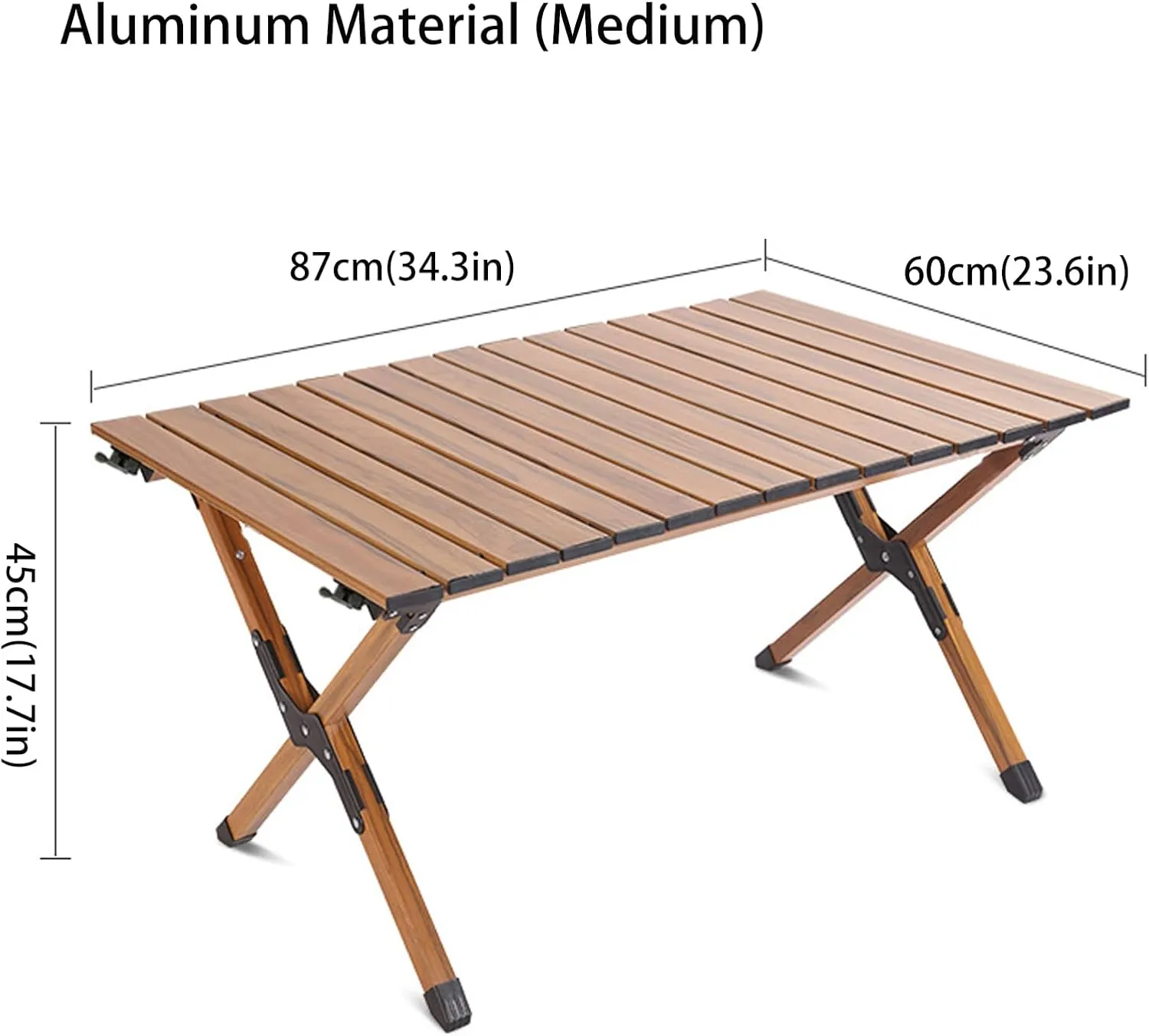4-6 People Camping Table, Roll-Up Lightweight Picnic Table with Large Aluminum Tabletop & Carrying Bag, Portable Outdoor Folding Table for Hiking, Backpacking & Fishing(Carbon Steel Yellow,L