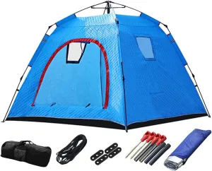 4 Person Outdoor Ice Fishing Shelter Fishing Cotton Tent Thicken Warm Tent Winter Waterproof Camping Tent with Moisture-Proof Pad