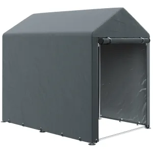 4' x 6' Portable Storage Shed with Galvanized Frame and Roll-up Door