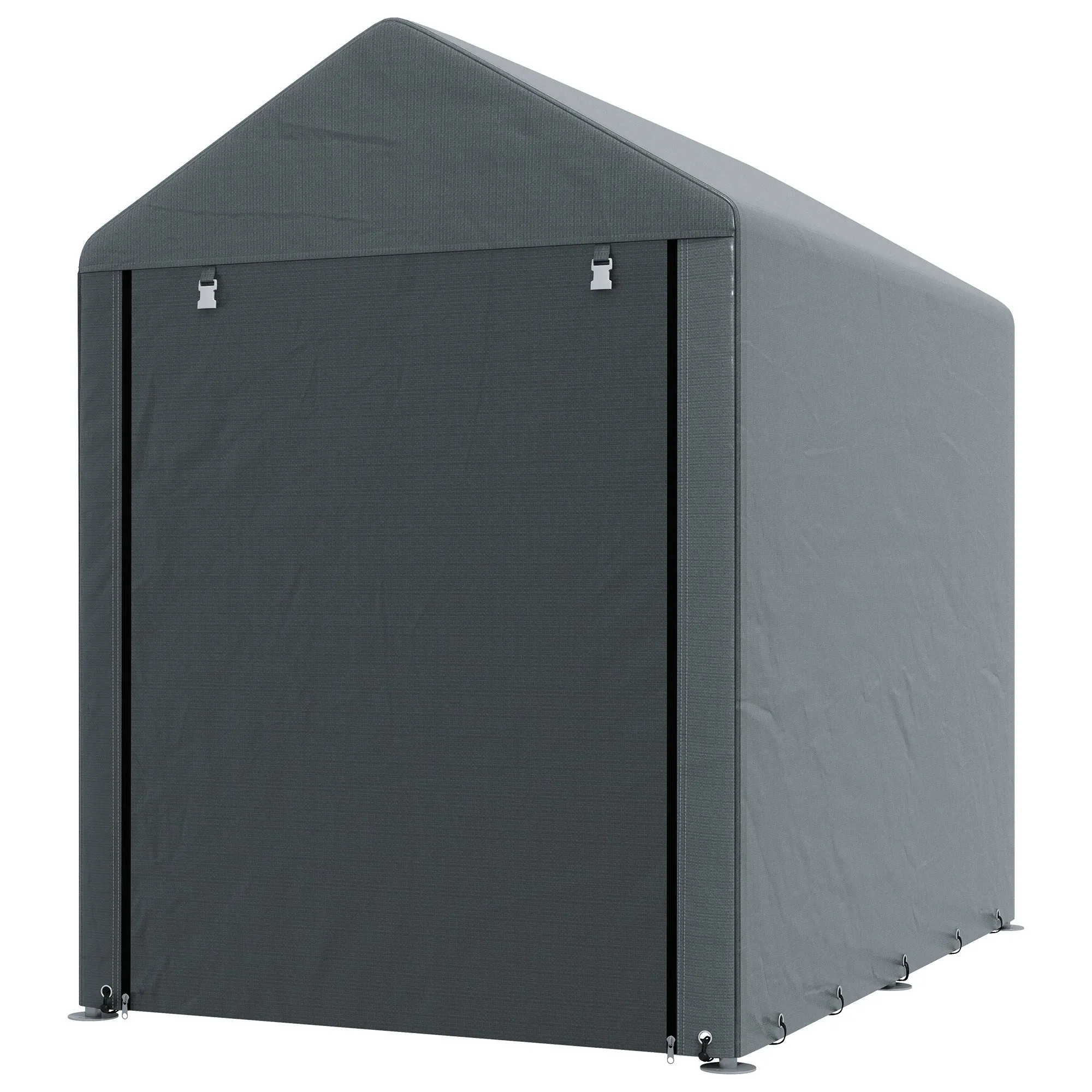 4' x 6' Portable Storage Shed with Galvanized Frame and Roll-up Door