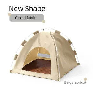 40*40*37cm Size: Apricot, for -Windproof Dustproof Shelter Exclusive event Pets, Tent Sophisticated  Small Cat Outdoor and House,Pet M
