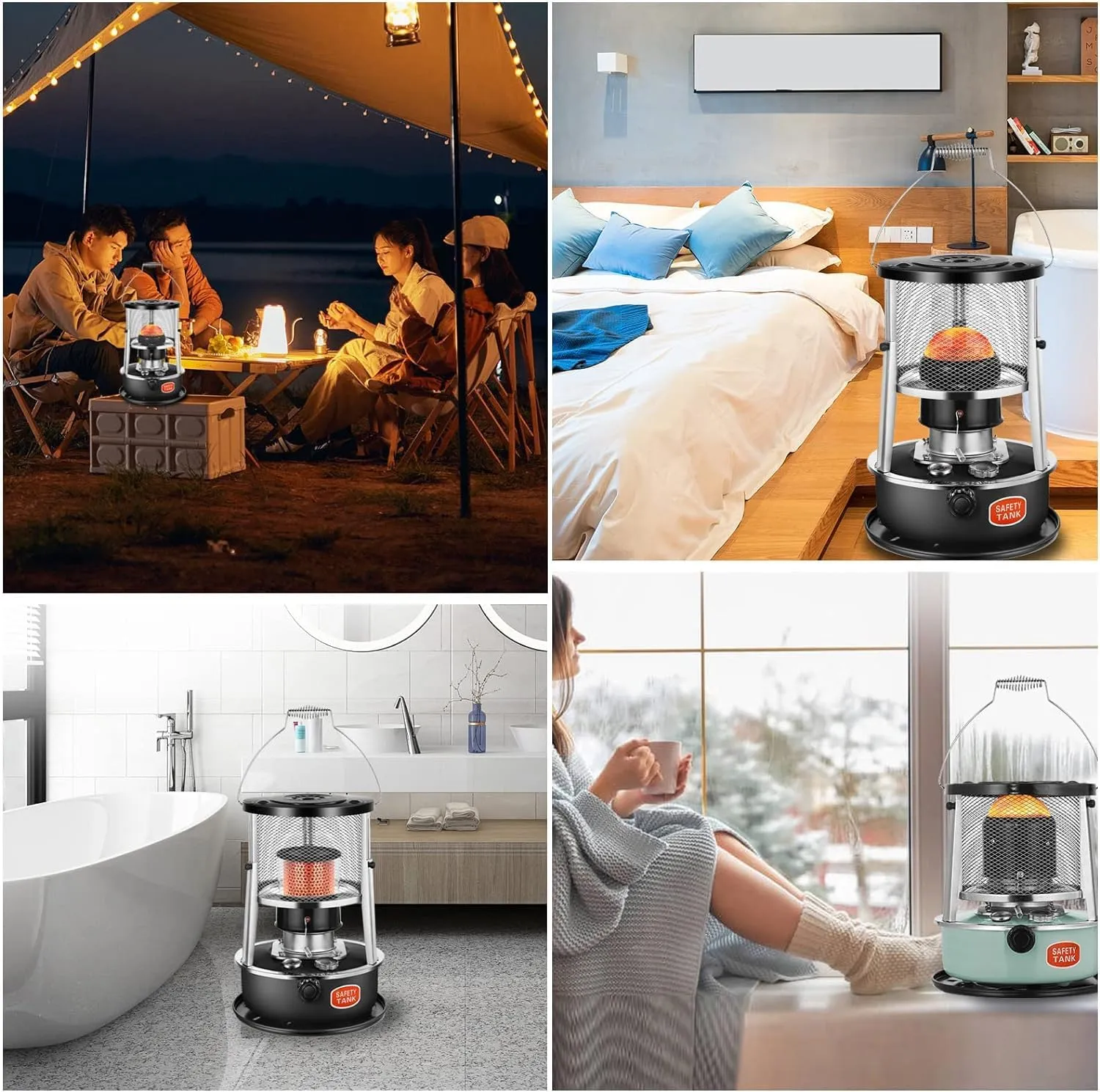 4.5L Non Electric Emergency Space Heaters,Portable Kerosene Stove Heater,Height Adjustable,for Ice Fishing Hiking Survival Emergency Patio