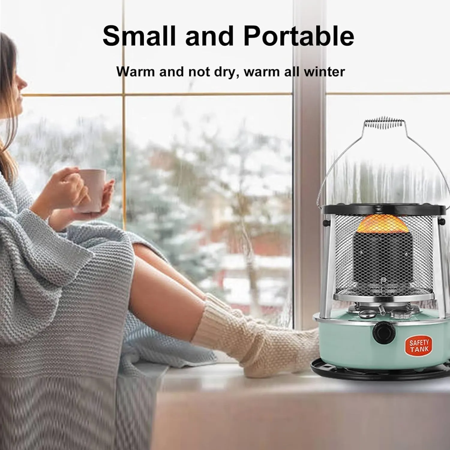 4.5L Non Electric Emergency Space Heaters,Portable Kerosene Stove Heater,Height Adjustable,for Ice Fishing Hiking Survival Emergency Patio