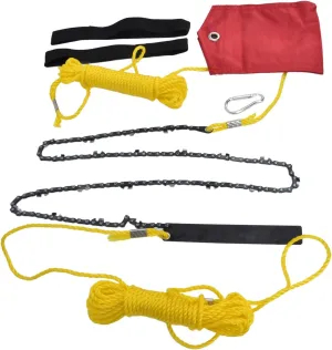 48 Inch Tree Limb Hand Rope Chainsaw, Foldable Pocket Chainsaw Tree Chainsaw, Comfortable Handle Design, 65 Manganese Steel with High Hardness, Suitable for Outdoor Camping Tree Pruning
