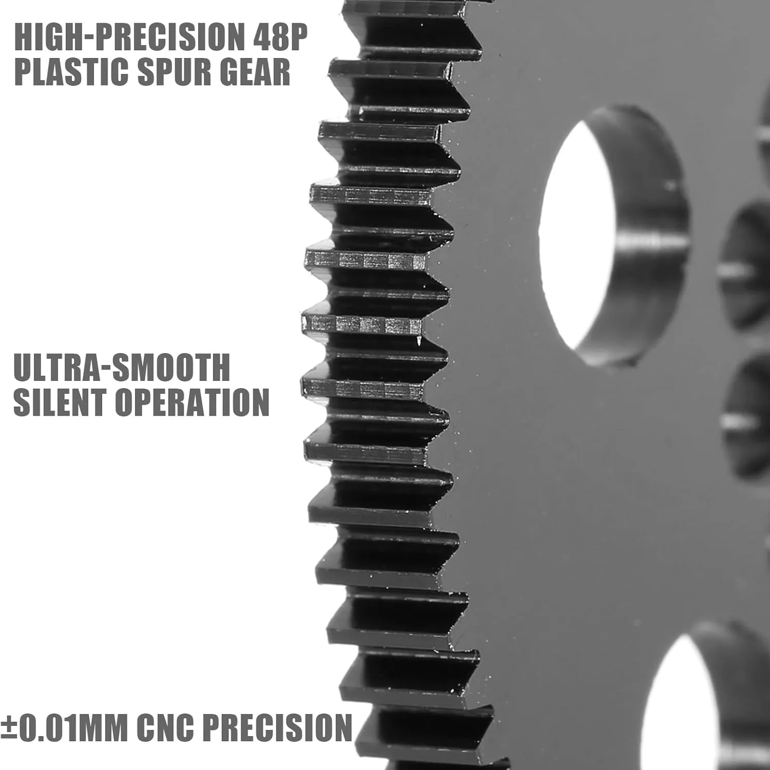48P High-Precision Machined POM Spur Gear Set (84T 86T 88T 90T) - Ultra-Smooth Silent Lightweight Spur Gear for 3RACING Sakura RC Drift/Touring 1/10 Cars