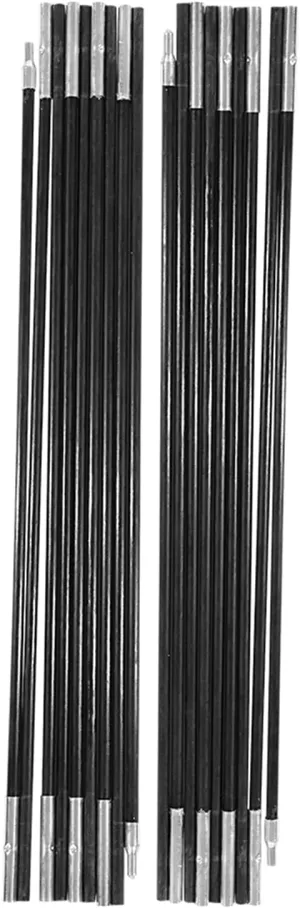 4.9M Tent Poles, Fiberglass Sturdy High Strength Elastic Special Head Design Multi Sections Foldable Poles for Outdoor Camping