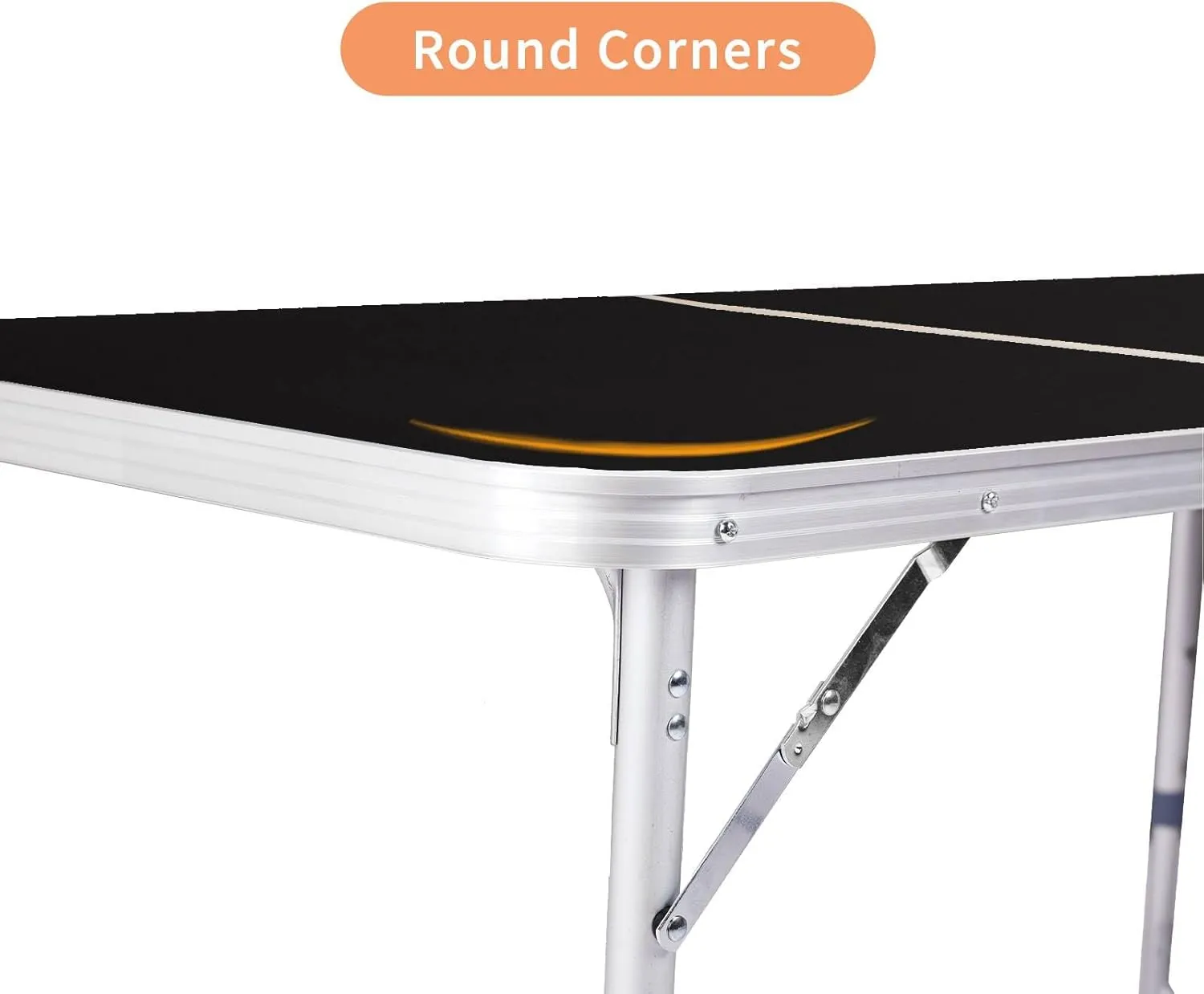 4Ft Folding Camping Table, Multipurpose Picnic Tables, Portable Outdoor Lightweight Picnic Table with Carry Handle and Adjustable Legs for Camping, Picnics & Backyard Events (Black)