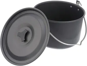 4l Aluminum Hanging Pot Portable Camping Cooking Pot Set for Hiking Backpacking and Picnic