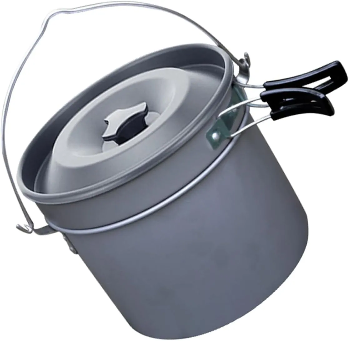 5-6 Person Camping Pot Set Portable Outdoor Cooking Pot Non-Stick Aluminum