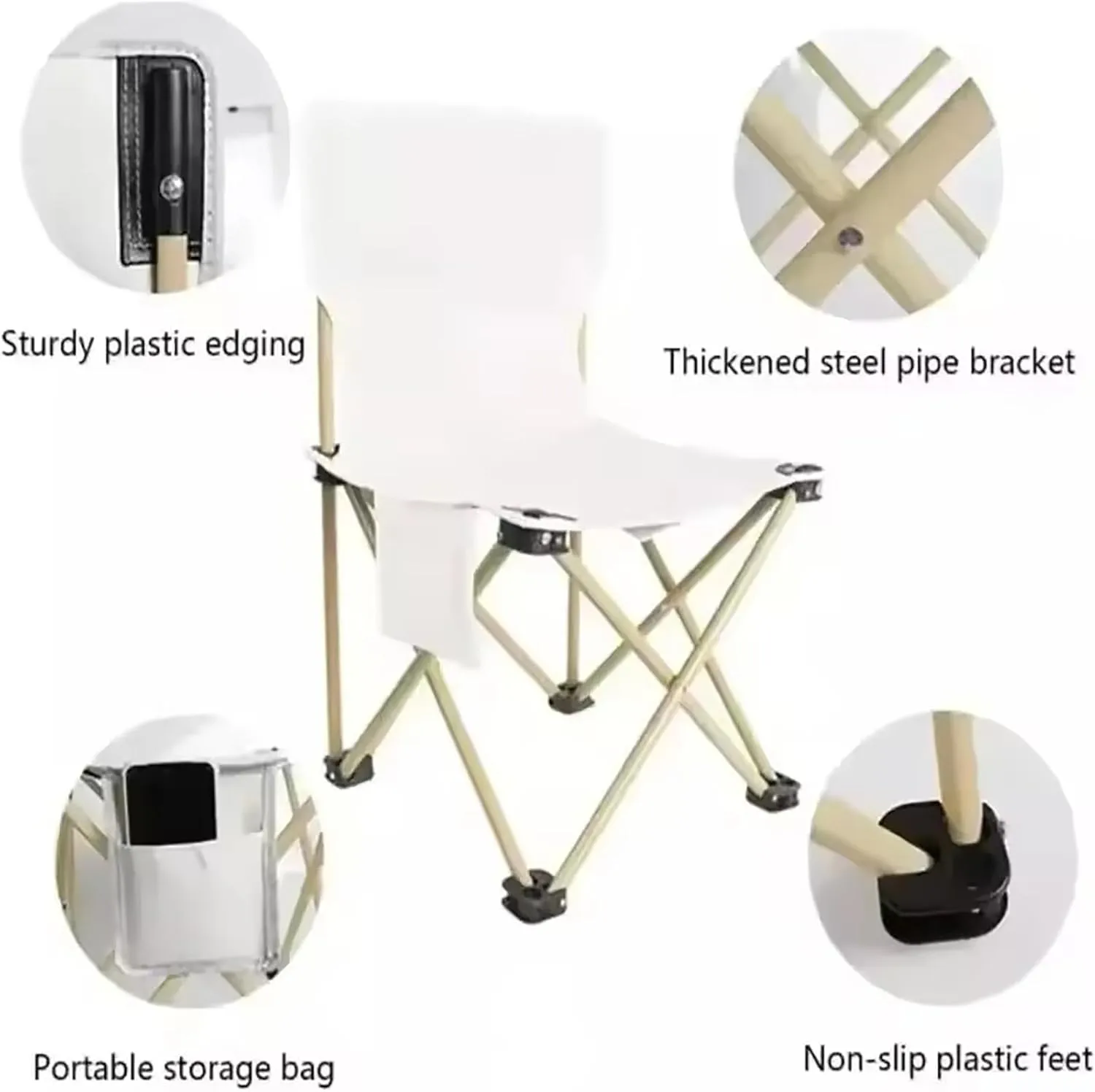 5 Pcs Camping Chair Set with Table, Outdoor Folding Heavy Duty Lawn Chair, Portable Chair Perfect for Family Hiking, Picnics and Beach,Yellow