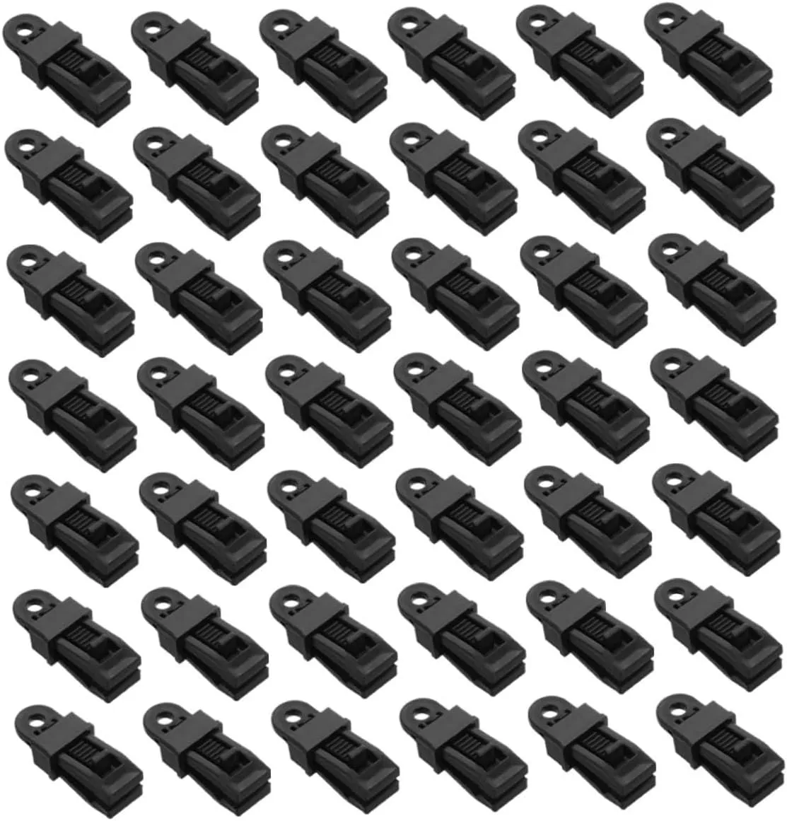 50Pcs Heavy Duty Windproof Tent Clips Lock Grip Tarp Fasteners for Outdoor Use for Camping Hiking Awnings and Tarpaulin Anchors with Multifunctional Hook