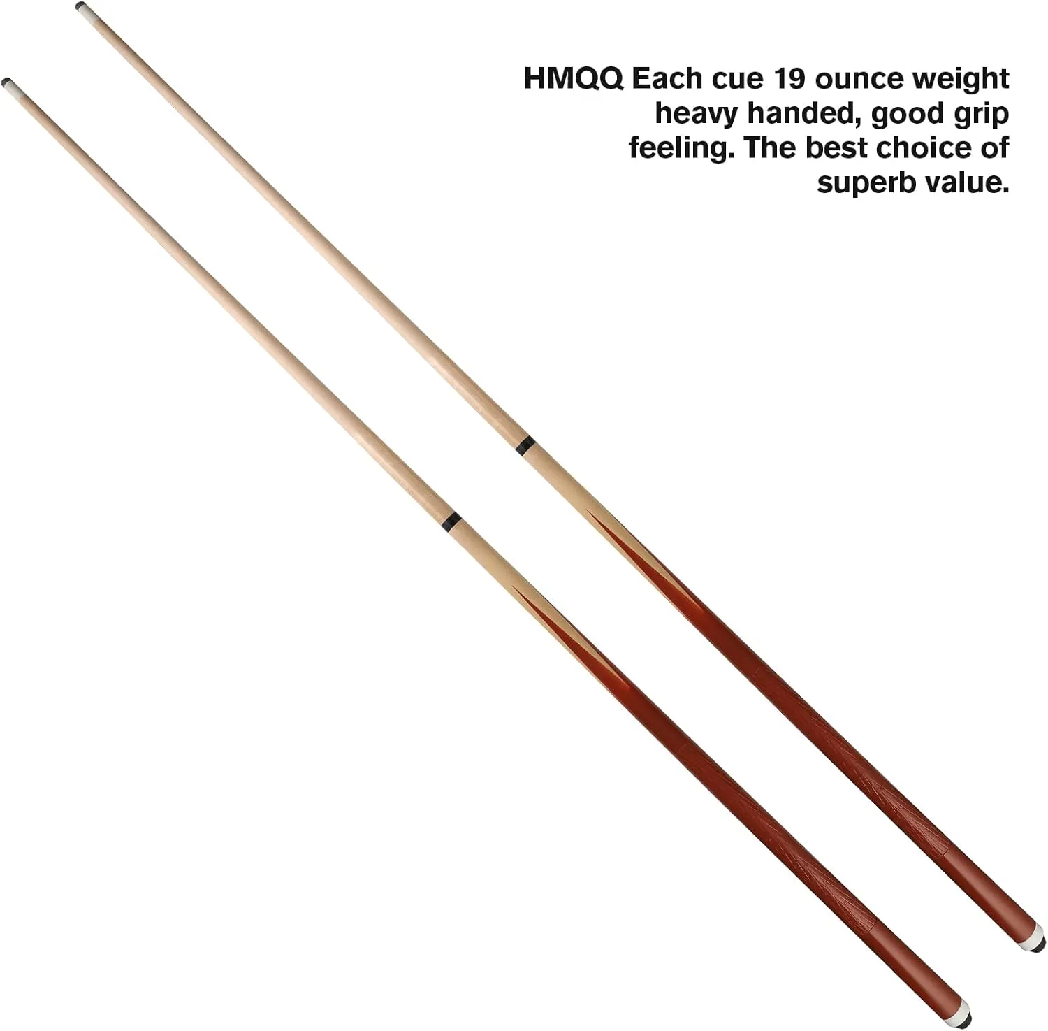 58" 2-Pieces Pool Cue Stick with Coffee Color and 13mm Leather Tip Weight 20OZ (Coffee Color 58" Set of 2/ Set of 4/ Set of 6 20OZ)