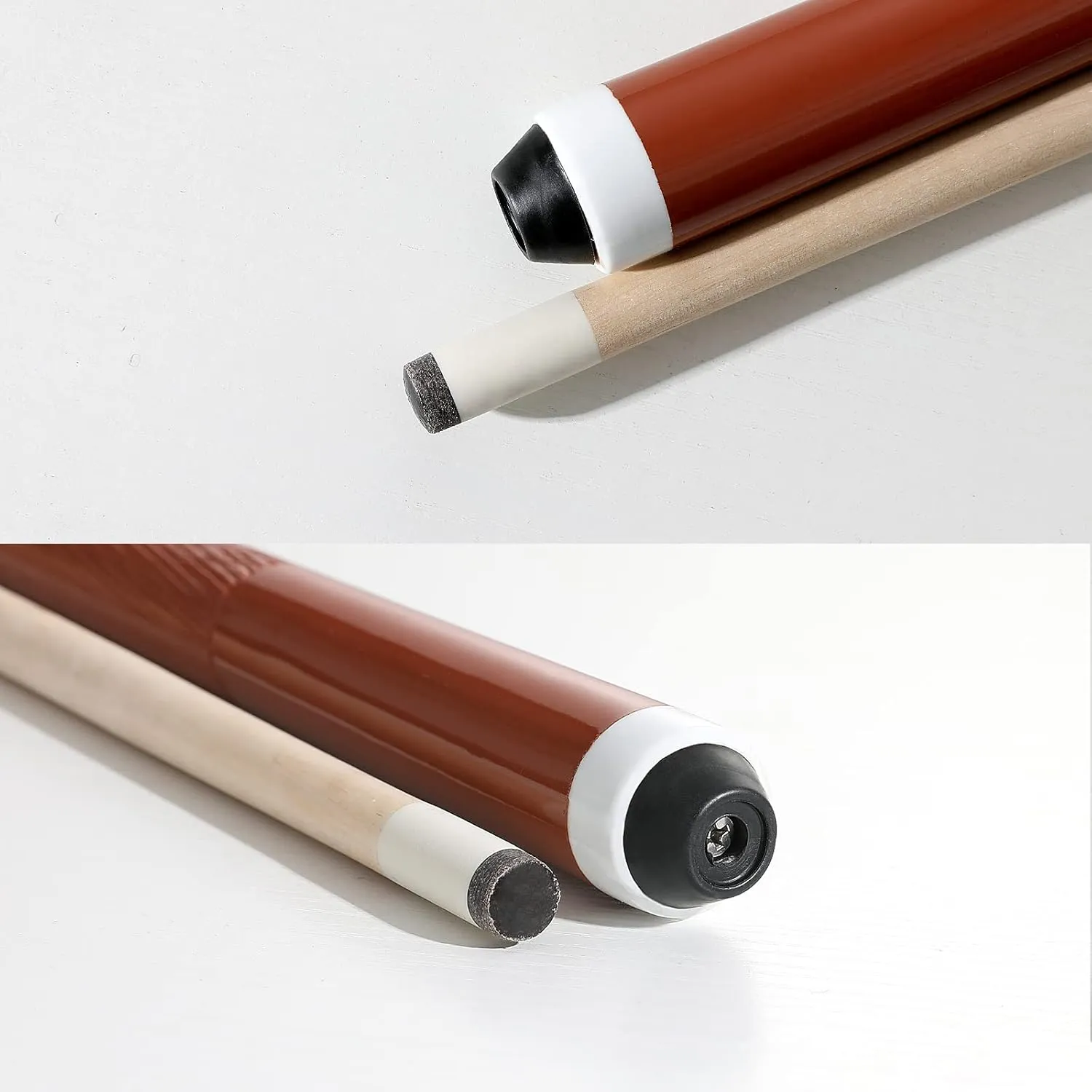 58" 2-Pieces Pool Cue Stick with Coffee Color and 13mm Leather Tip Weight 20OZ (Coffee Color 58" Set of 2/ Set of 4/ Set of 6 20OZ)