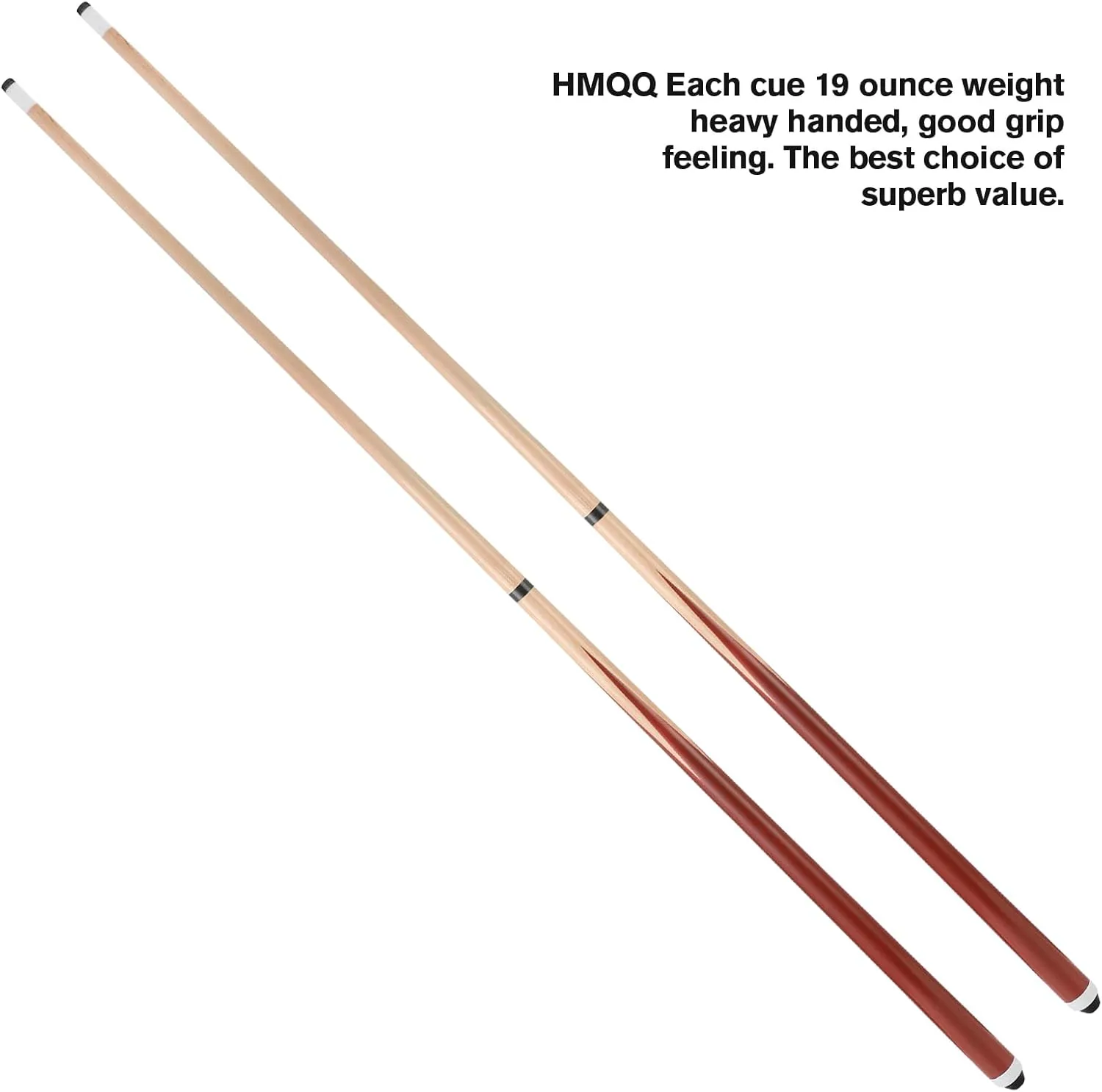 58" 2-Pieces Pool Cue Stick with Coffee Color and 13mm Leather Tip Weight 20OZ (Coffee Color 58" Set of 2/ Set of 4/ Set of 6 20OZ)
