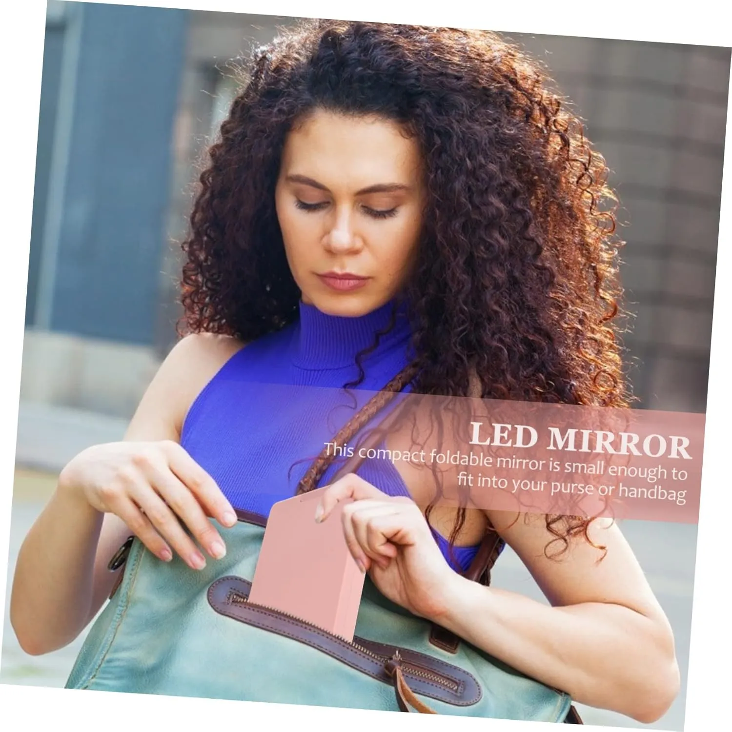 5pcs Led Folding Makeup Mirror with Brush Portable Vanity Mirror for Travel Compact Design for Women and Girls High Definition Reflection for Makeup Application