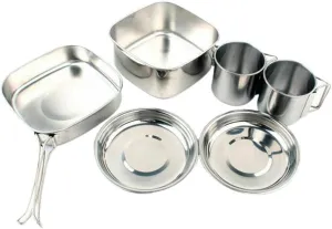 6-Piece Stainless Steel Camping Cookware Set, Camping Cookware Set, with Mug for