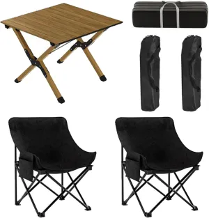 60cm Folding Table with airs, Aluminum Roll-up Camping Table Portable Collapsible airs Lightweight Garden Table for BBQ Camping Outdoors