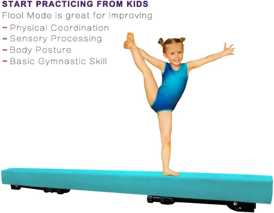 6ft Ultrasimple Adjustable&Foldable Balance Beam,High-Low Floor Beam Suede Gymnastics Equipment,No Tool Require, Gymnastics Beam for Training&Professional HomeTraining