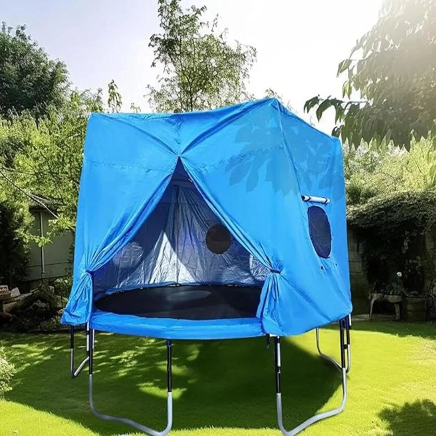 6FT/8FT/10FT/12FT/14FT/15FT Trampoline Tent, Trampoline Tent Cover, Waterproof Oxford Trampoline Canopy, Trampoline Sun Shade for 6 Straight Pole Round Trampoline