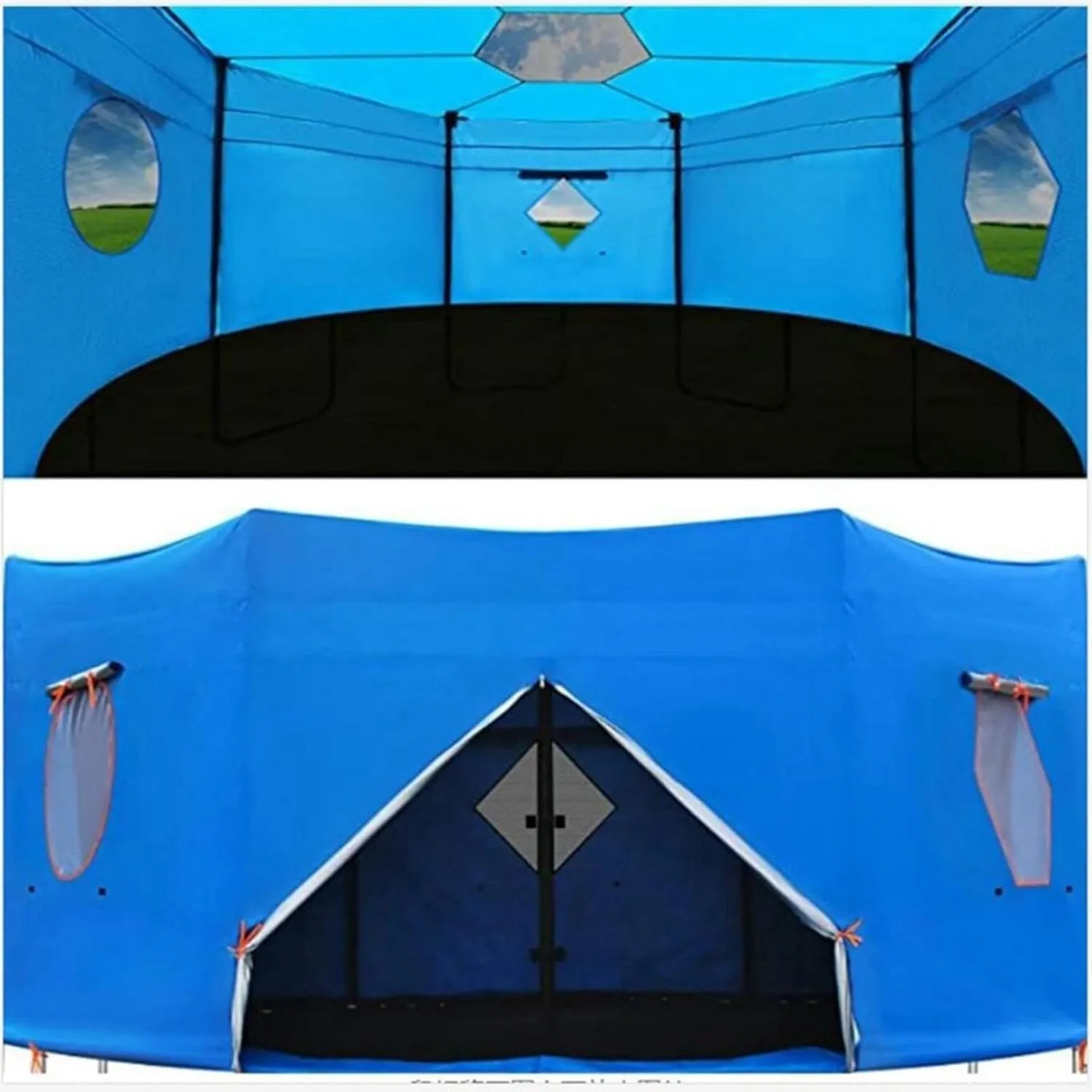 6FT/8FT/10FT/12FT/14FT/15FT Trampoline Tent, Trampoline Tent Cover, Waterproof Oxford Trampoline Canopy, Trampoline Sun Shade for 6 Straight Pole Round Trampoline